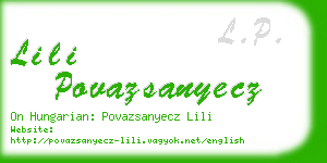 lili povazsanyecz business card